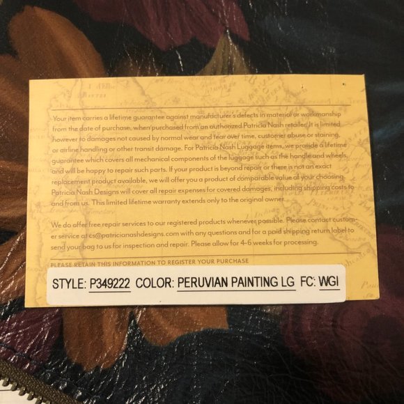 Leather Wristlet in a Peruvian Painting Floral Pattern (by Patricia Nash) - Picture 8 of 9